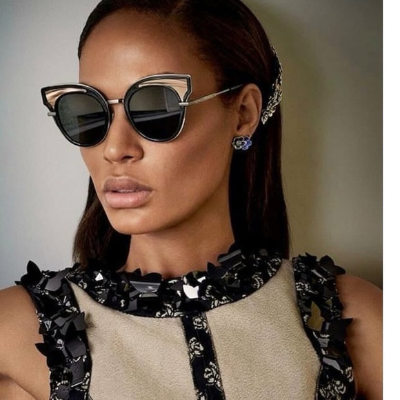 Bottega Veneta Cat Eye Sunglasses Black|Silver chic eyewear main image 7